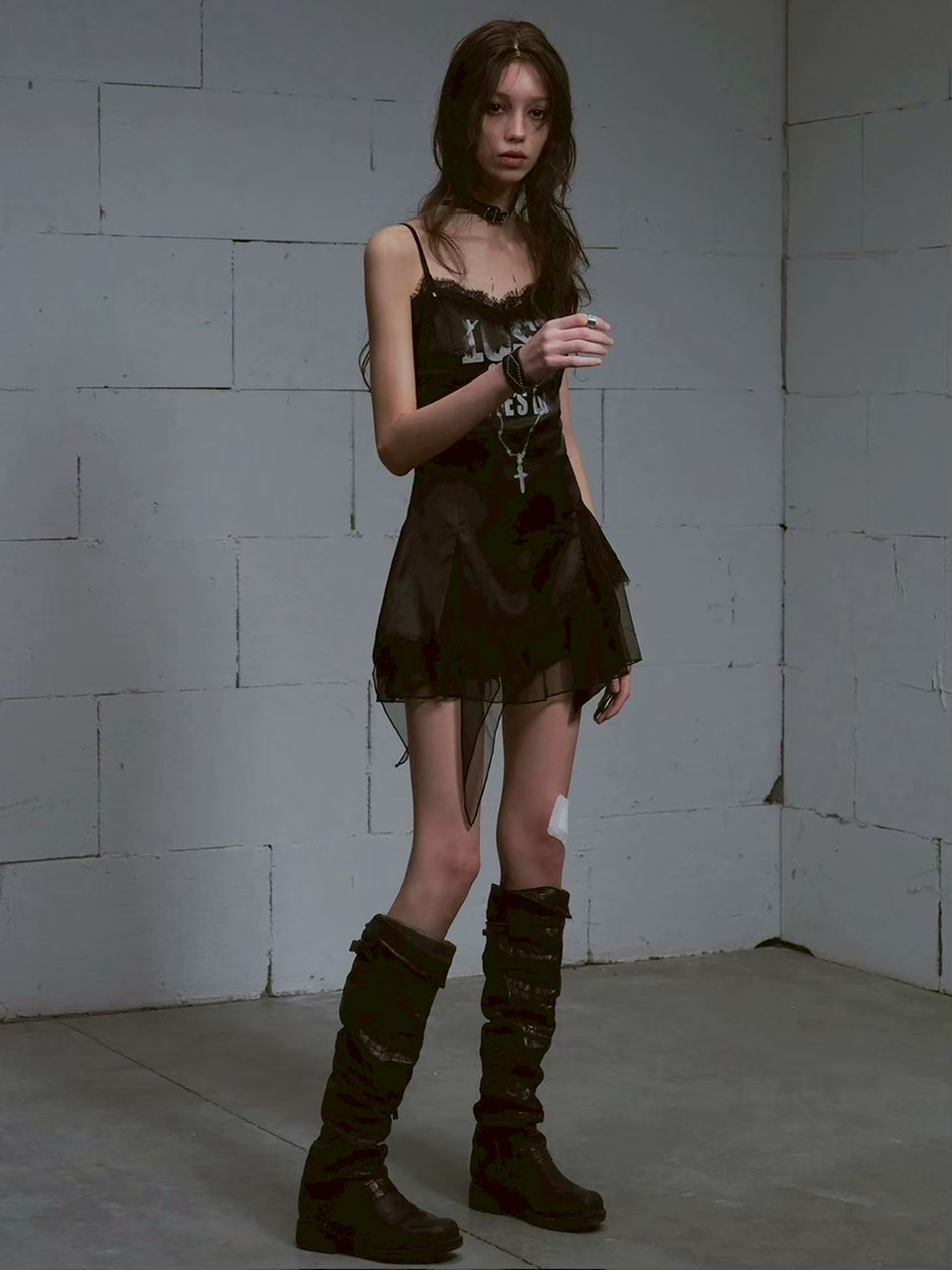 Cest Nous】Satin Lace Camisole Dress / 【セヌー】サテンレース