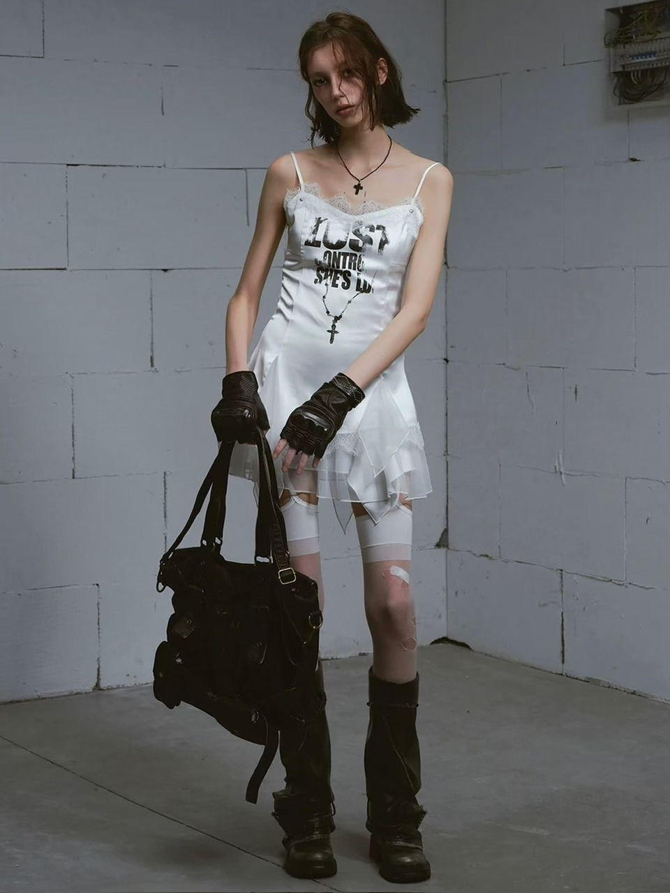 Cest Nous】Satin Lace Camisole Dress / 【セヌー】サテン