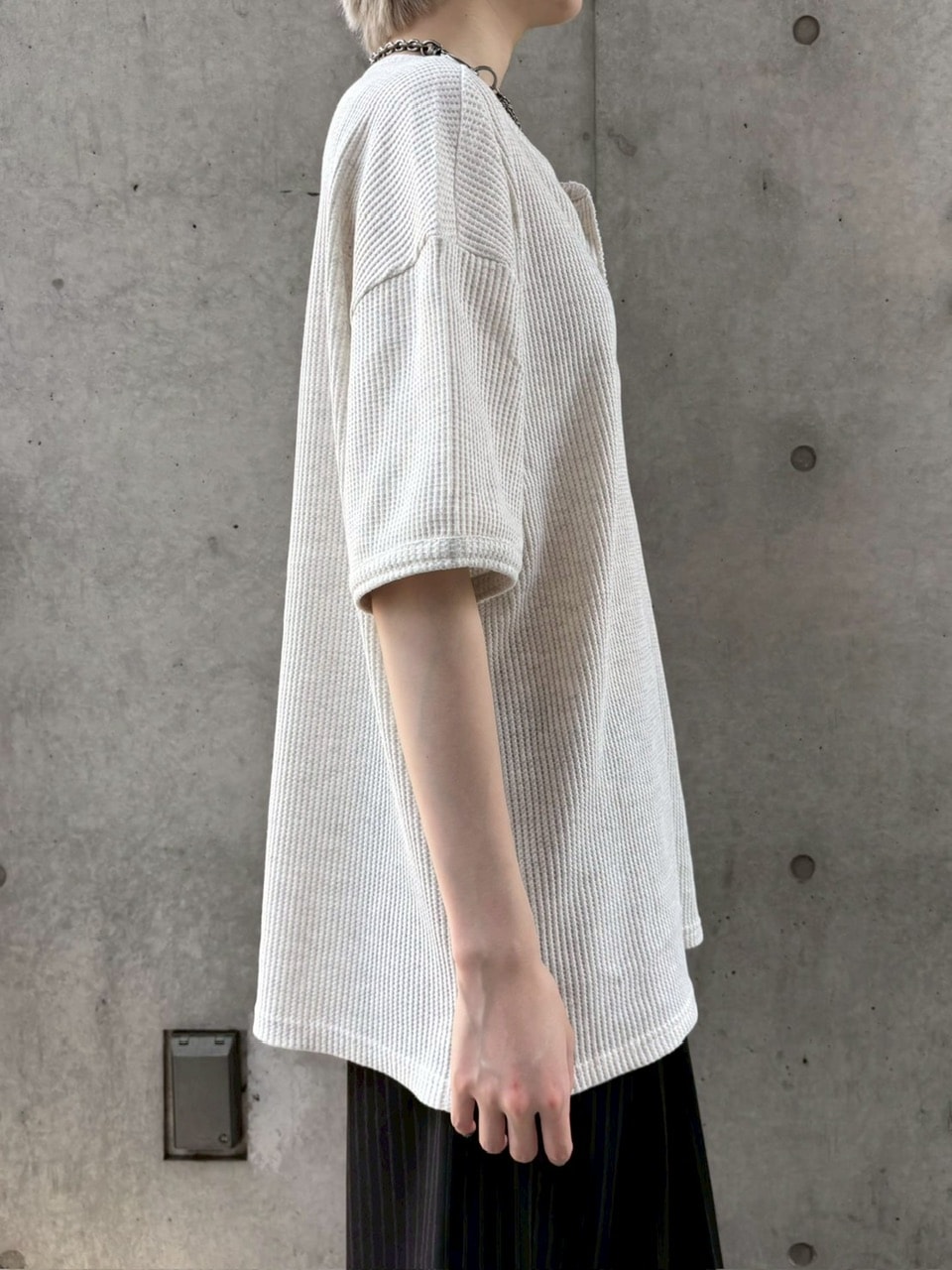 受注制【nmtc +】waffle henry neck tee / 【エヌエムティーシープラス