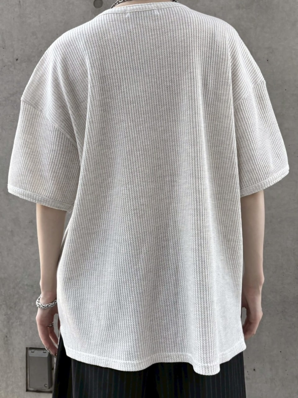 受注制【nmtc +】waffle henry neck tee / 【エヌエムティーシープラス
