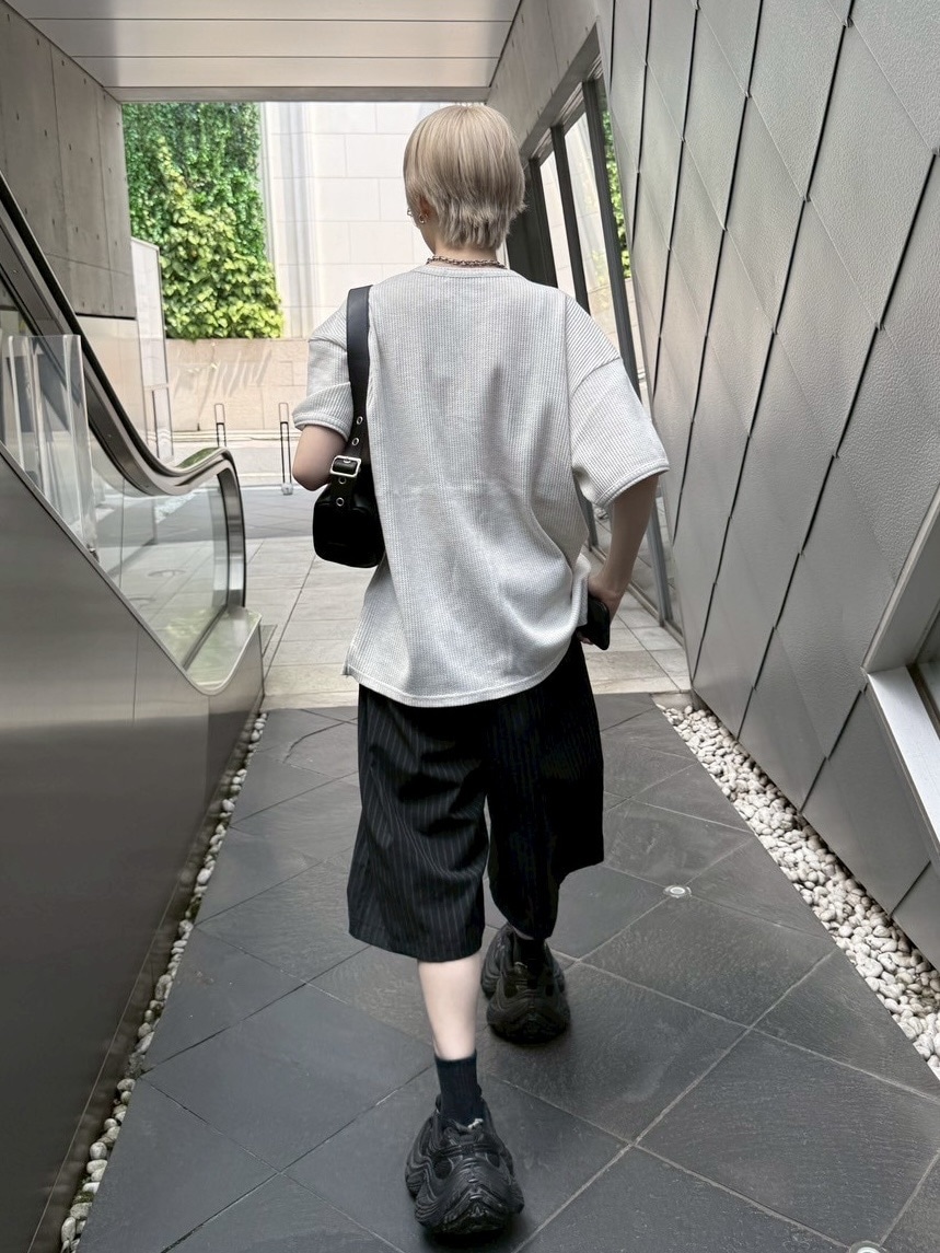 受注制【nmtc +】waffle henry neck tee / 【エヌエムティーシープラス