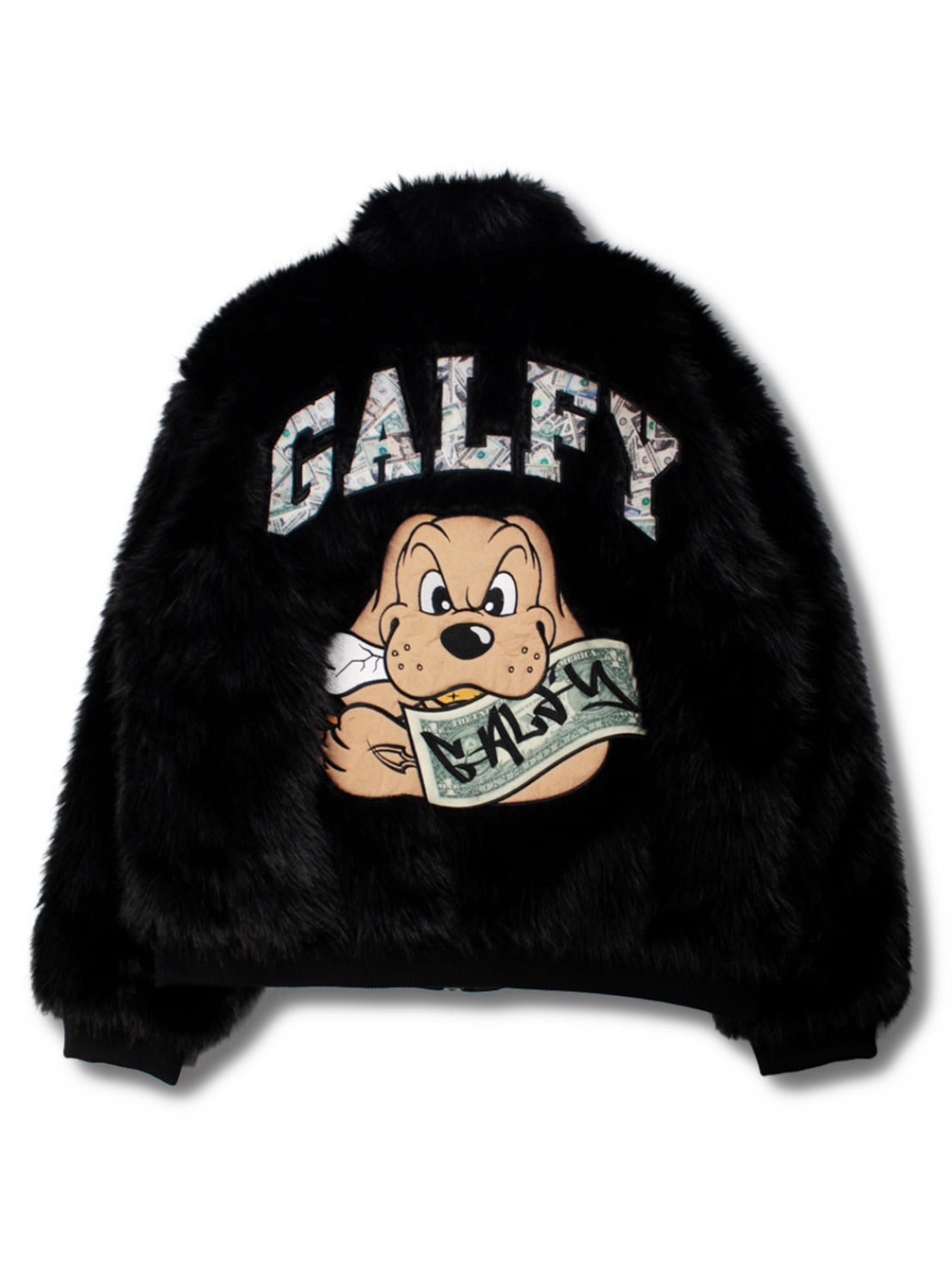 GALFY ファーブルゾン　中型犬　ブラック GALFY】お金大好きファーブルゾン / 【ガルフィー】ロゴプリント