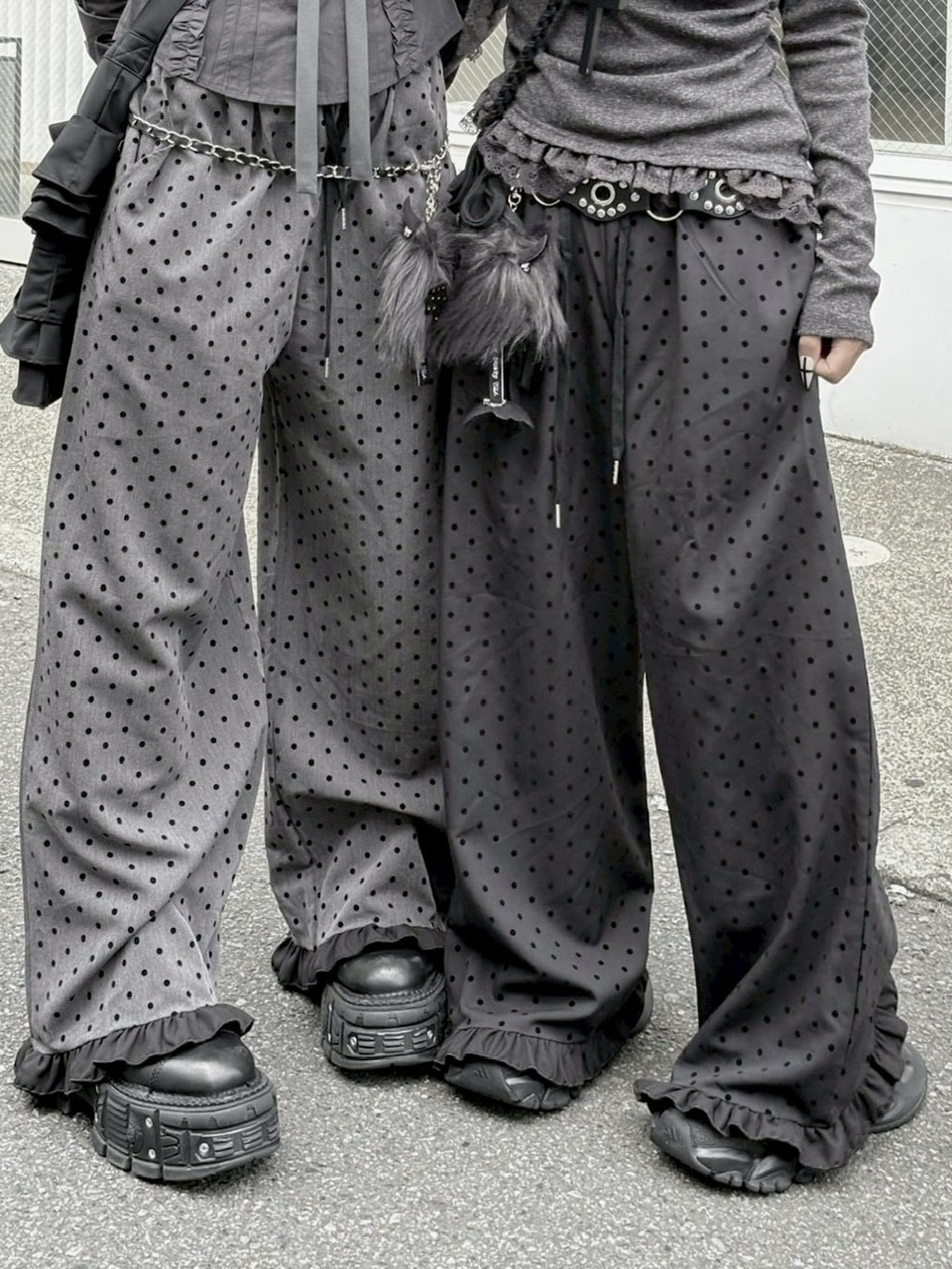 nmtc +】dot frill pants / 【エヌエムティーシープラス】ドットフリル