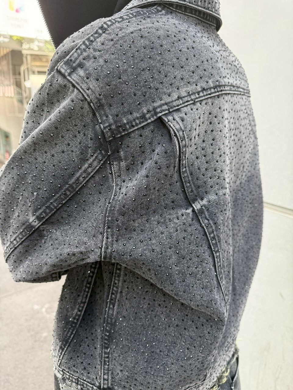 デニム ラインストーン ジャケット Never mind the XU】rhinestone denim jacket / 【ネバーマインドザ