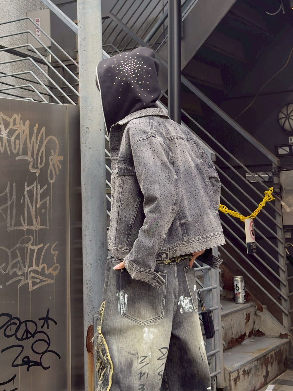 Never mind the XU】rhinestone denim jacket / 【ネバーマインドザ