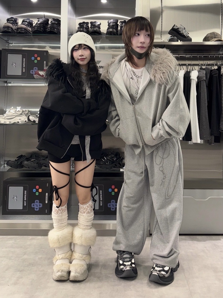 受注制【nmtc +】simple fur zip up hoodie 【エヌエムティーシー