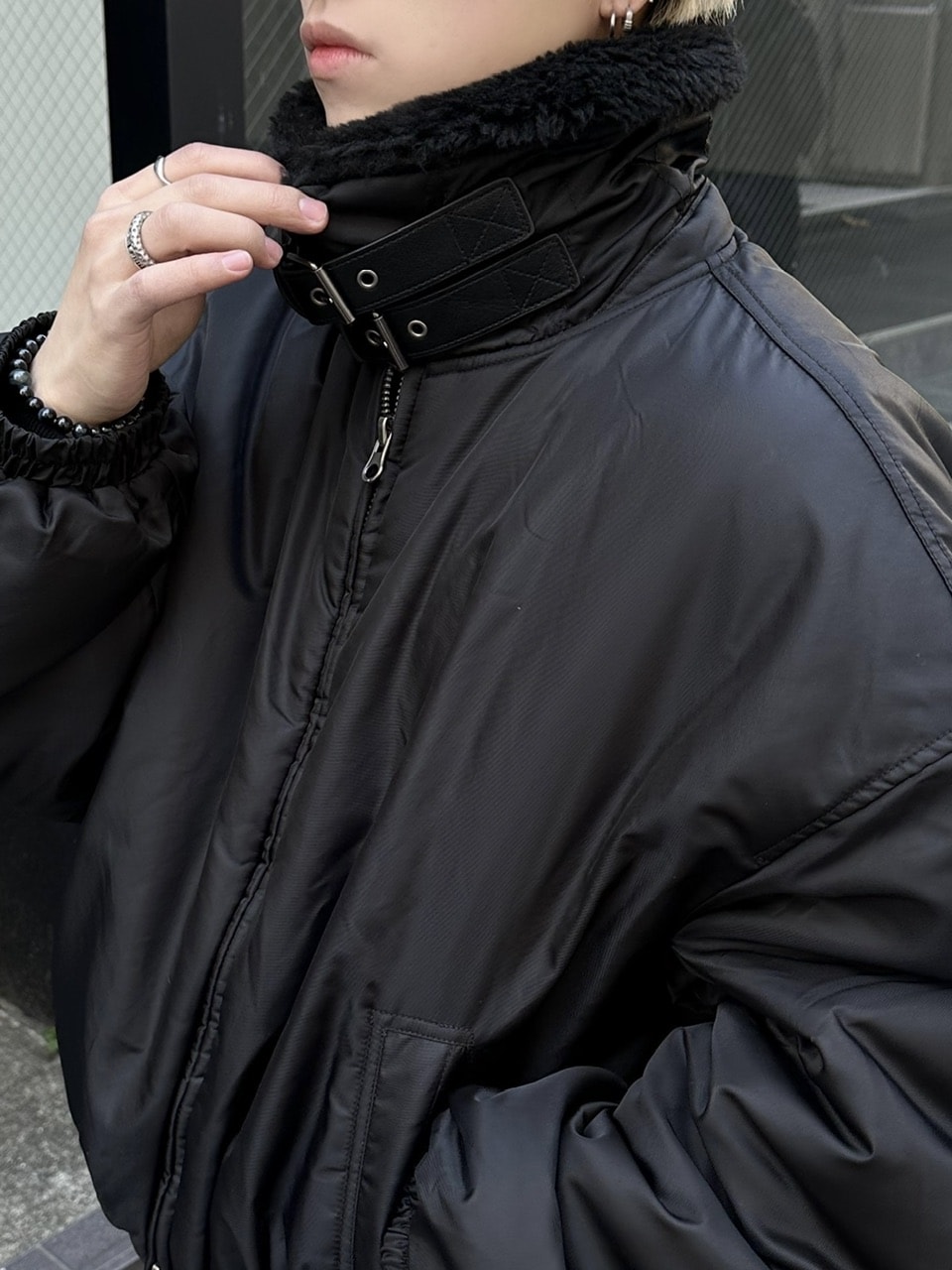 大阪店WEB限定【Chikashitsu +】cropped mouton bomber jacket