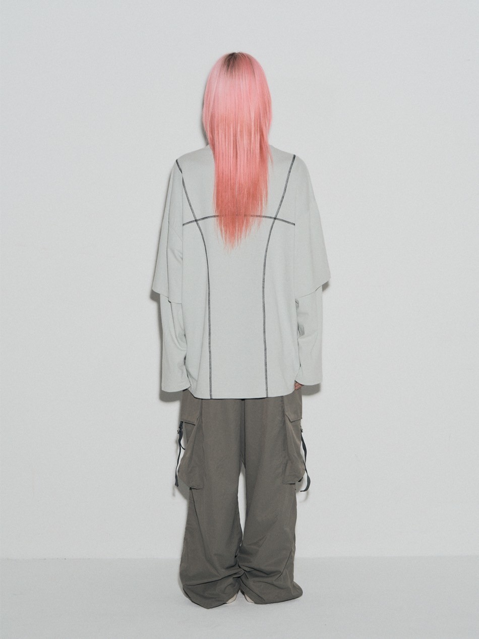 SETUP‐EXE】LAYERD SLEEVE STITCH T-SHIRT | OUR BRAND,SETUP-EXE 