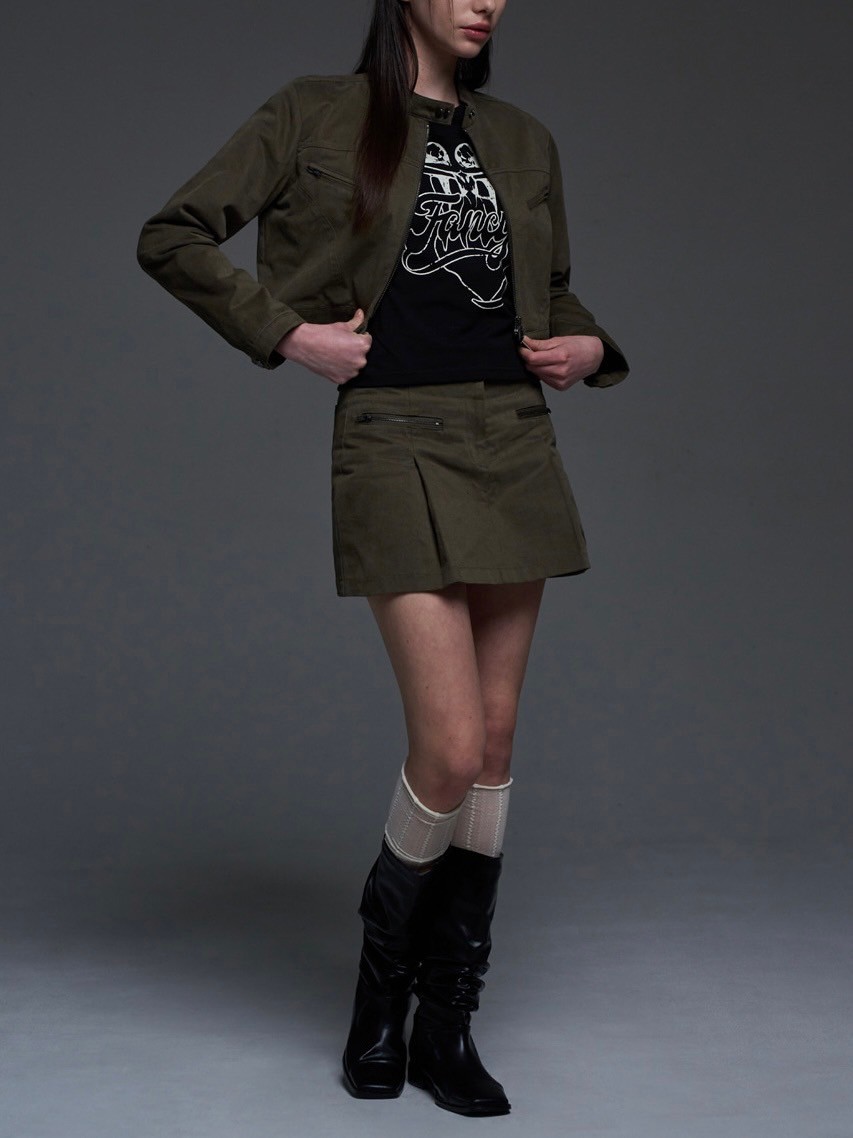 FANCY CLUB】BIKER CROP JACKET | OUR BRAND,FANCY CLUB