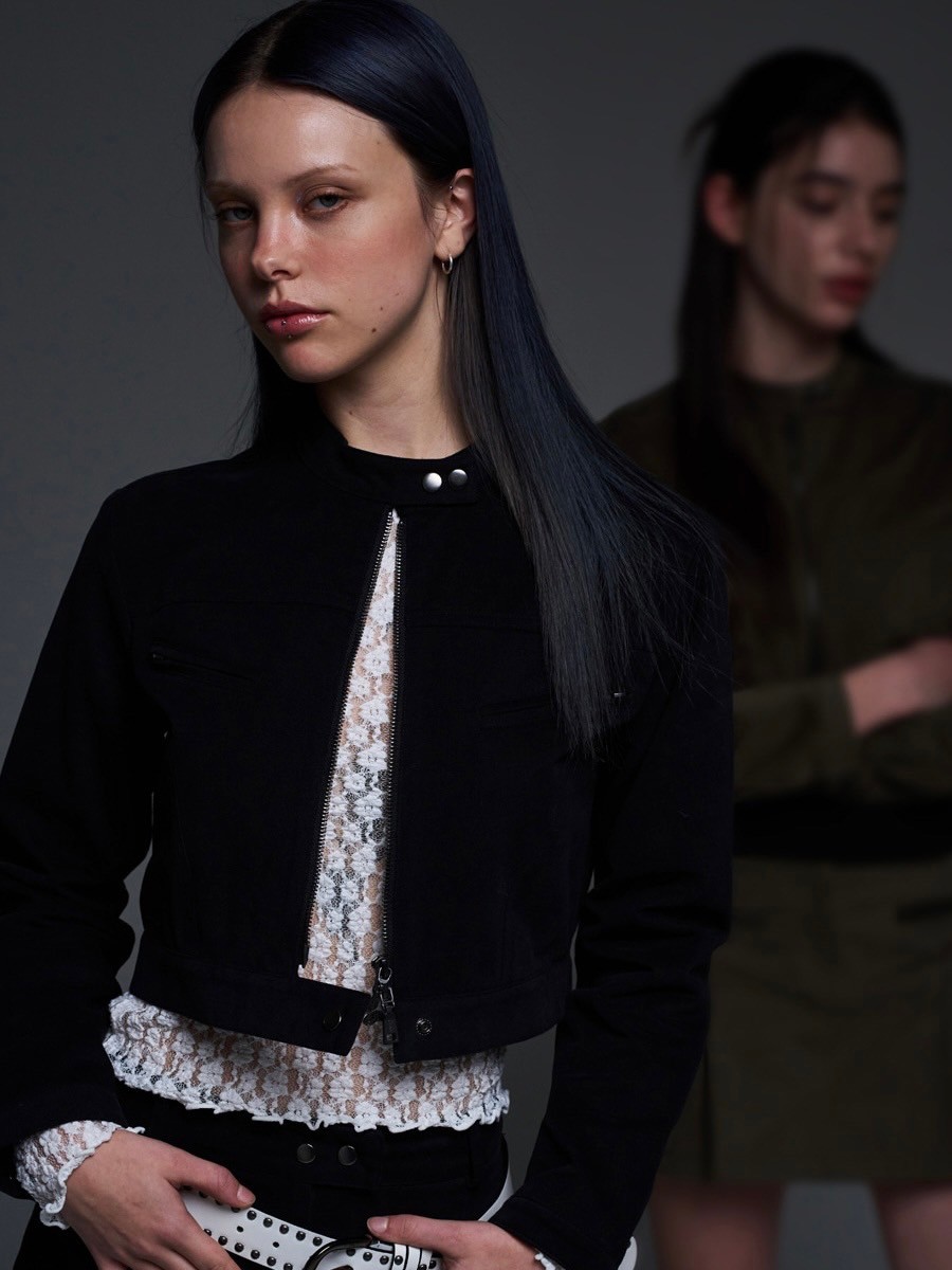 FANCY CLUB】BIKER CROP JACKET | OUR BRAND,FANCY CLUB