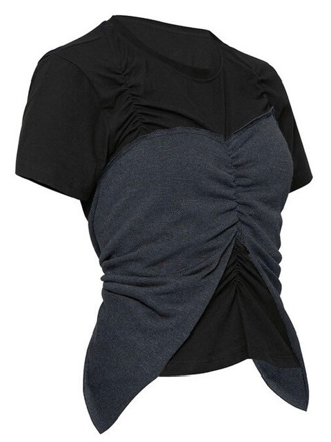 ★FLAREUP★BUSTIER LAYERED T-SHIRT FL-122 MUSINSA | FLAREUP Bustier Layered T-Shirt (FL-122_Gray&Charcoal)