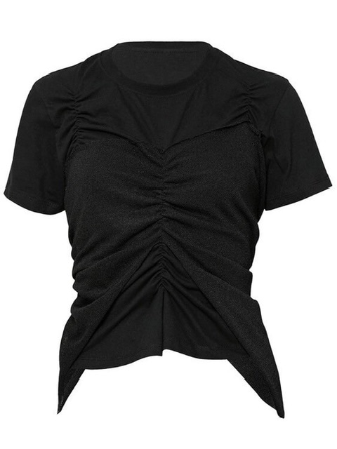 ●FLARE UP● Bustier Layered TShirt FL122BlackBlack FL-122_B FLAREUP】Bustier Layered T-Shirt | OUR BRAND,FLAREUP