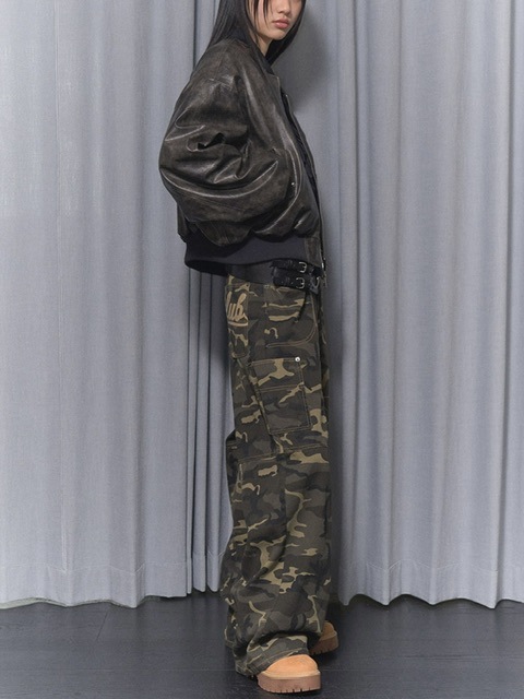 ■FANCY CLUB■ Carpenter Lettering Denim Pants KHAKI CAMOF24 CARPENTER LETTERING DENIM PANTS (KHAKI CAMO)_F24ZD884