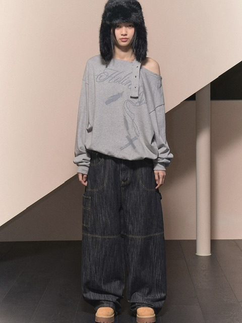 FANCY CLUB】CARPENTER LETTERING DENIM PANTS | OUR BRAND