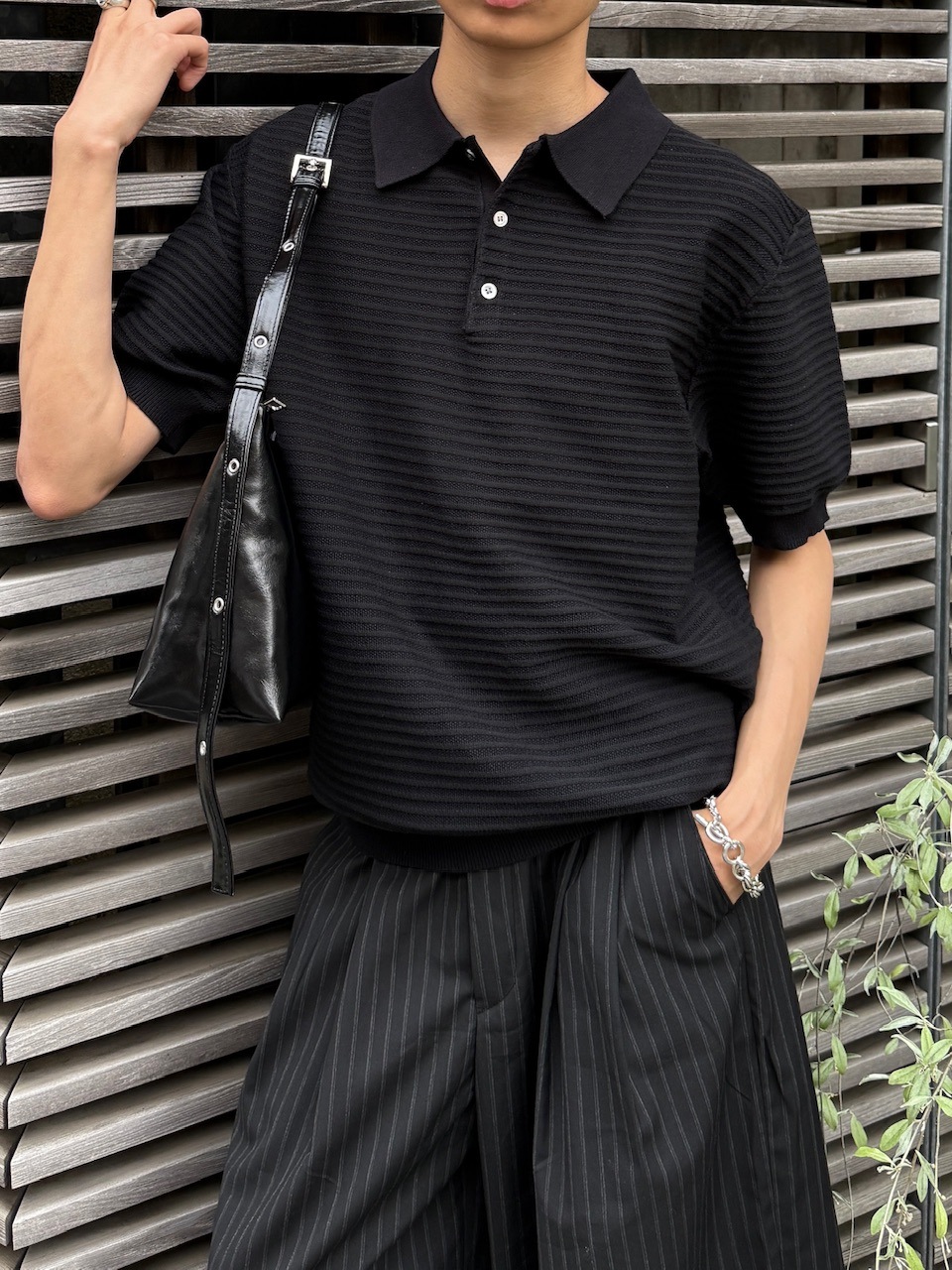 東京店WEB限定受注制【Chikashitsu +】Dry-Touch Rib Knit Polo