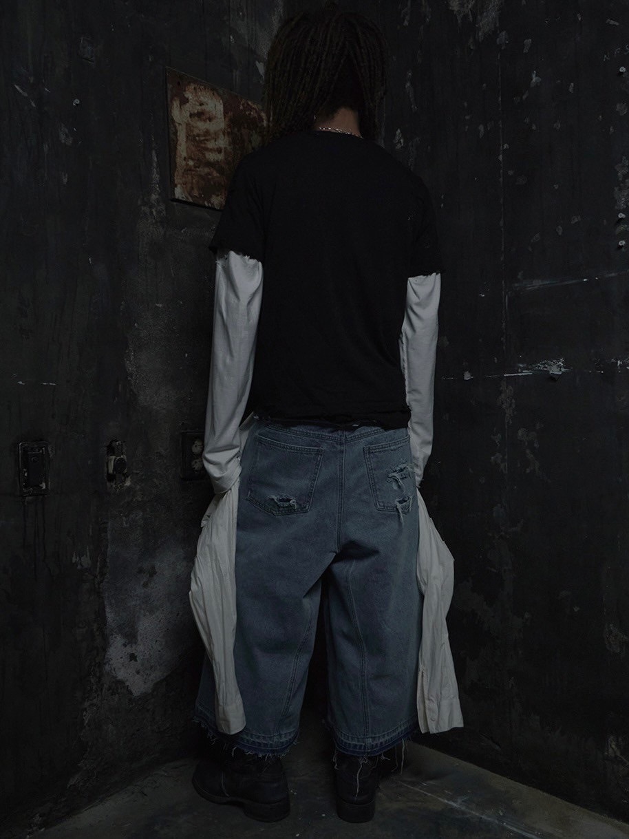 SUNDAY OFF CLUB】Case Number.6 Hand Distressed Short Sleeve