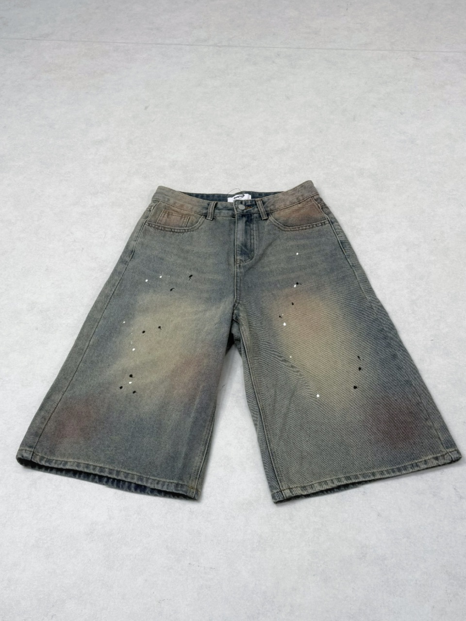 受注制【Nerd out XU】pink washed seven quarte denim pants