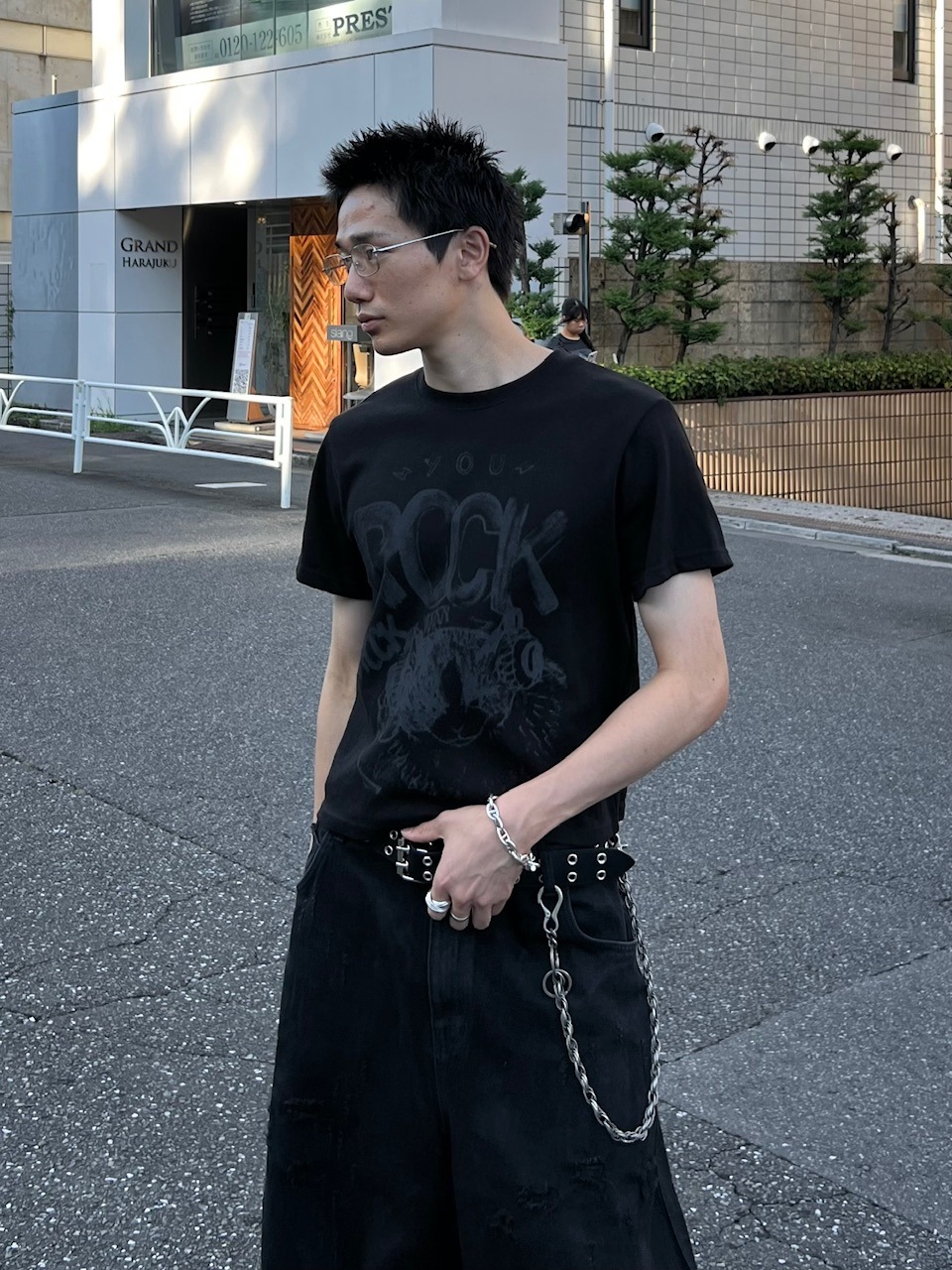 chikashitsu + スウェット　セットアップ　ブラック 受注制【Chikashitsu +】full length damage sweat pants