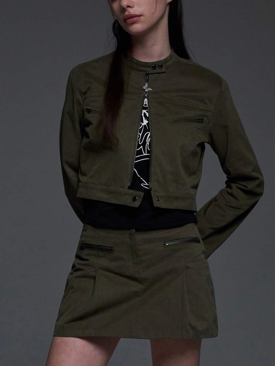【NASTY FANCY CLUB】24SS BIKER PINTUCK MINI SKIRT NF] BIKER PINTUCK MINI SKIRT (BLACK)_F24QD865 - FANCY CLUB