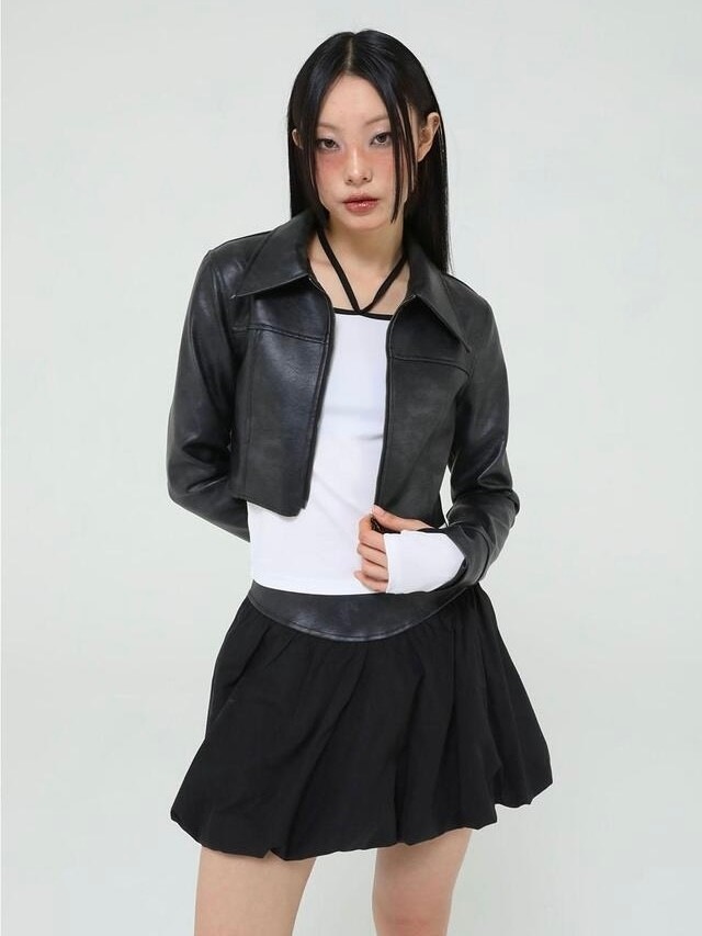 Uglyshadow】VINTAGE LEATHER PUMPKIN SKIRT | OUR BRAND,Uglyshadow