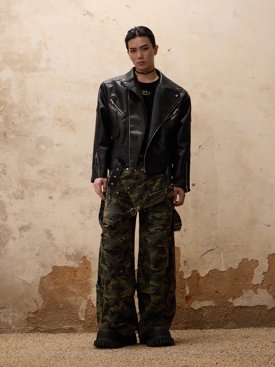 PERSONSOUL Leather Jacketレザージャケット 即日発送 Leather Jacket - PERSONSOUL | 60% - Asian Fashion Online Store