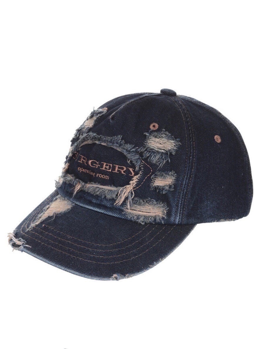【SURGERY】destroyed denim cap ★送料・関税込★ 6/16再入荷【SURGERY】surgery distroyed denim cap / 【サー