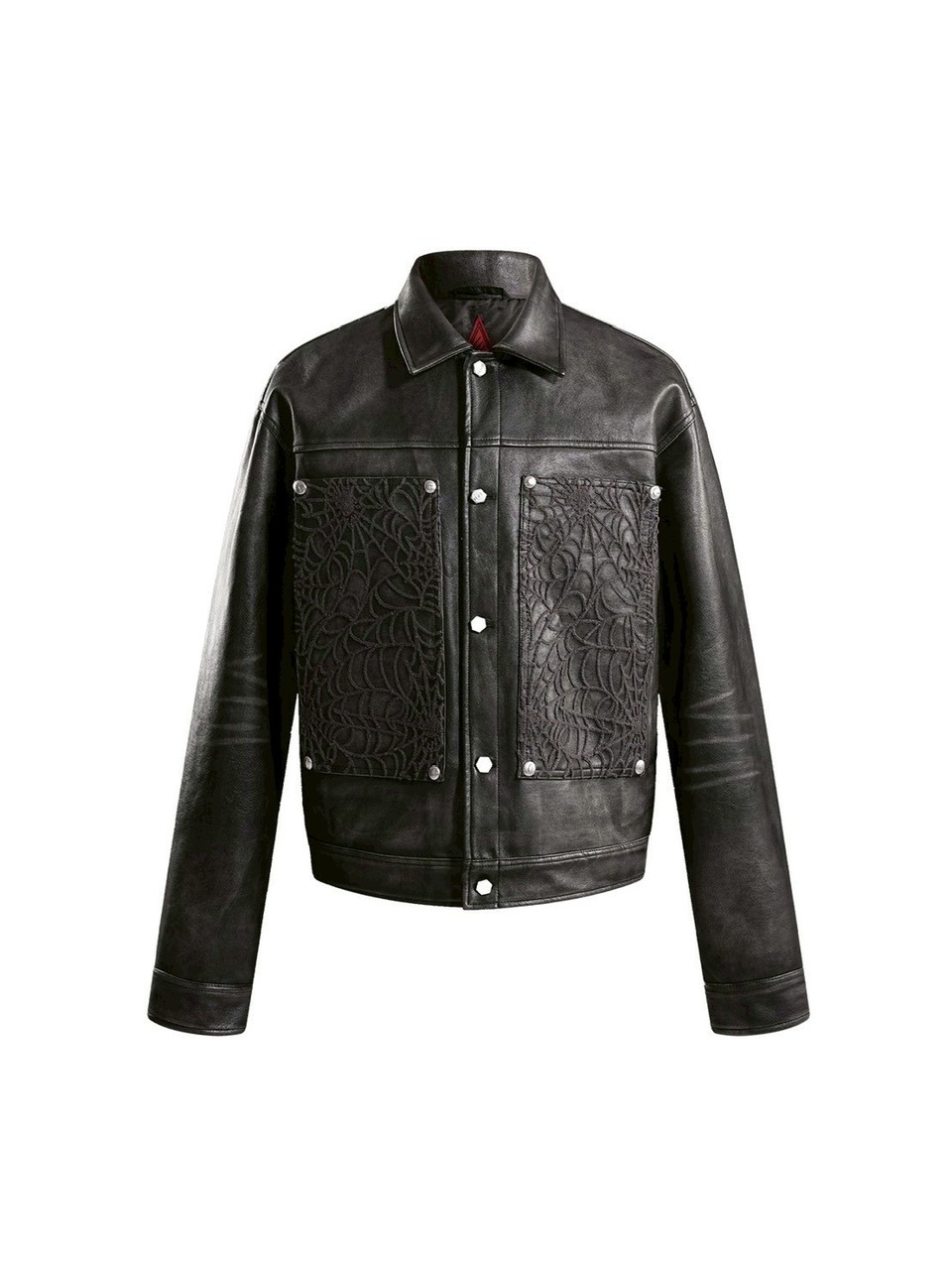【The Boy Has No Patience】BLOOD MOON NIGHT SPIDER WEB LEATHER JACKET