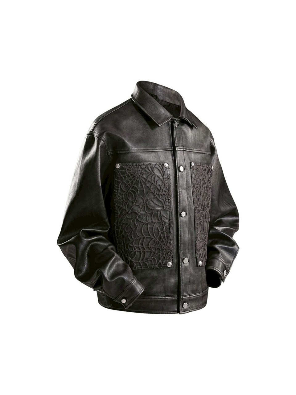 【The Boy Has No Patience】BLOOD MOON NIGHT SPIDER WEB LEATHER JACKET