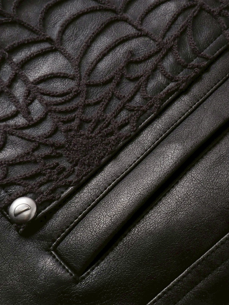 【The Boy Has No Patience】BLOOD MOON NIGHT SPIDER WEB LEATHER JACKET