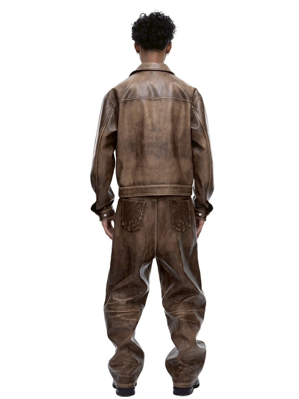 【The Boy Has No Patience】BLOOD MOON NIGHT SPIDER WEB LEATHER JACKET