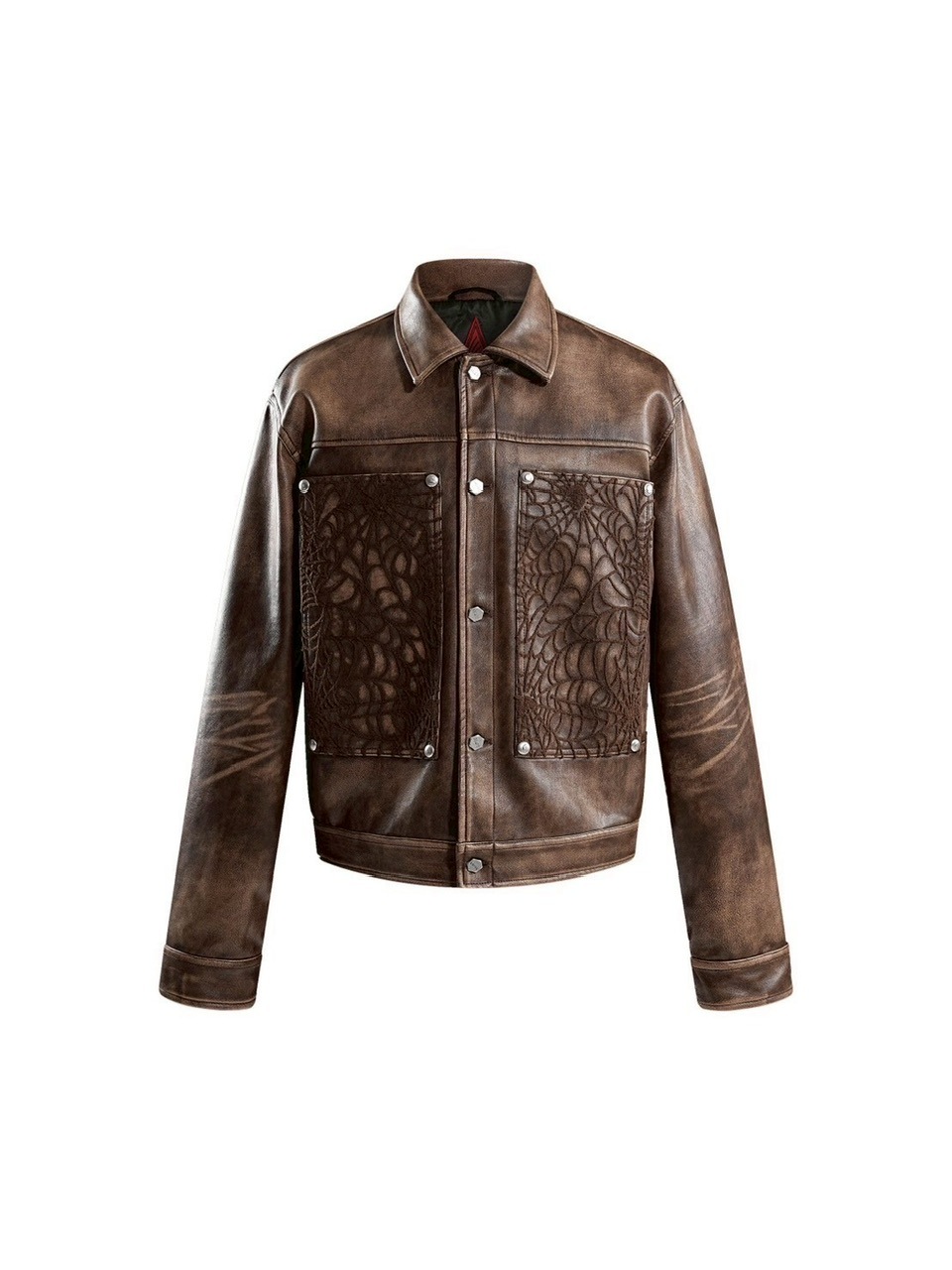 【The Boy Has No Patience】BLOOD MOON NIGHT SPIDER WEB LEATHER JACKET
