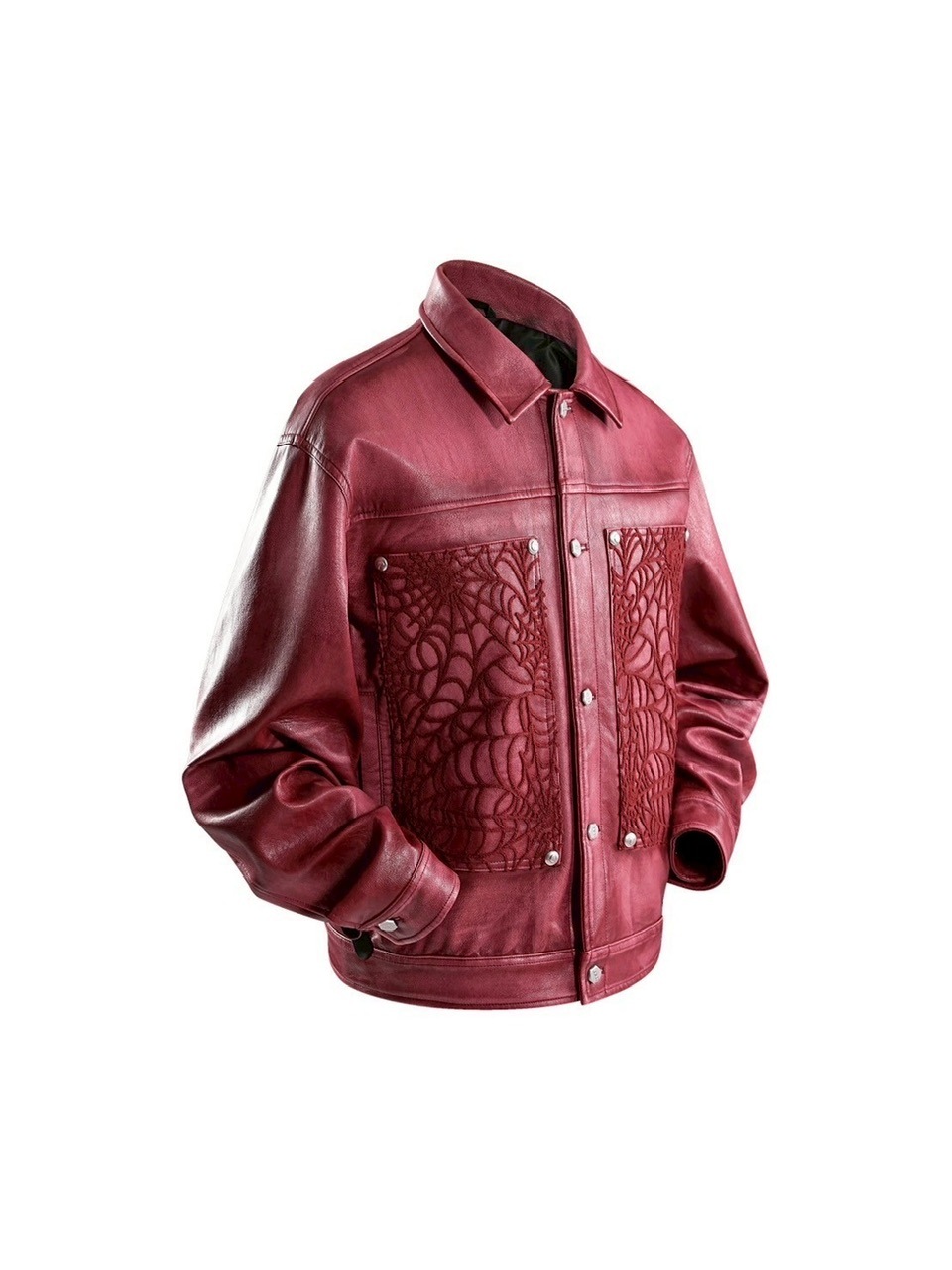 【The Boy Has No Patience】BLOOD MOON NIGHT SPIDER WEB LEATHER JACKET