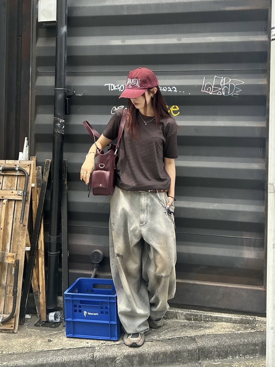 【Chikashitsu +】wash balloon denim pants Chikashitsu +】point wash balloon denim pants (2color
