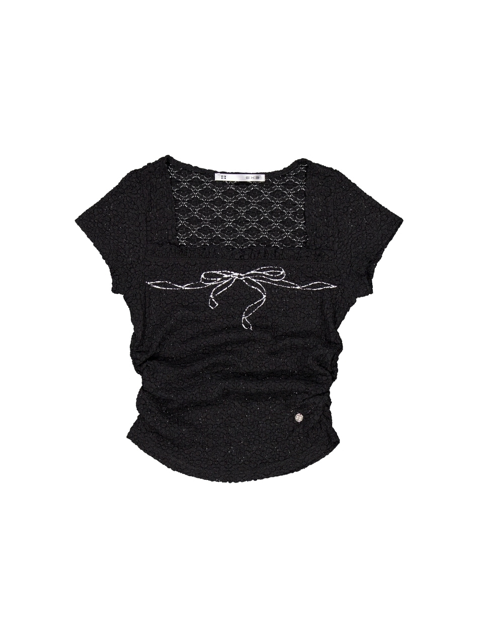 ☆韓国の人気☆【SETUP-EXE】☆FRILL BOW CROP TOP☆Tシャ.ツ☆ SETUP‐EXE】FRILL BOW CROP TOP | OUR BRAND,SETUP-EXE