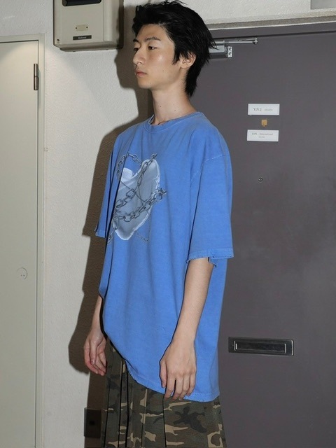 ★ESCSTUDIO★pigment washing heart t-shirt (skyblue)★正規品 ESC STUDIO】pigment washing heart t-shirt | OUR BRAND,ESC