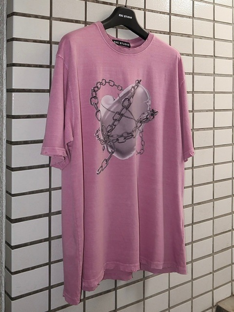 ★ESCSTUDIO★pigment washing heart t-shirt (skyblue)★正規品 ESC STUDIO】pigment washing heart t-shirt | OUR BRAND,ESC