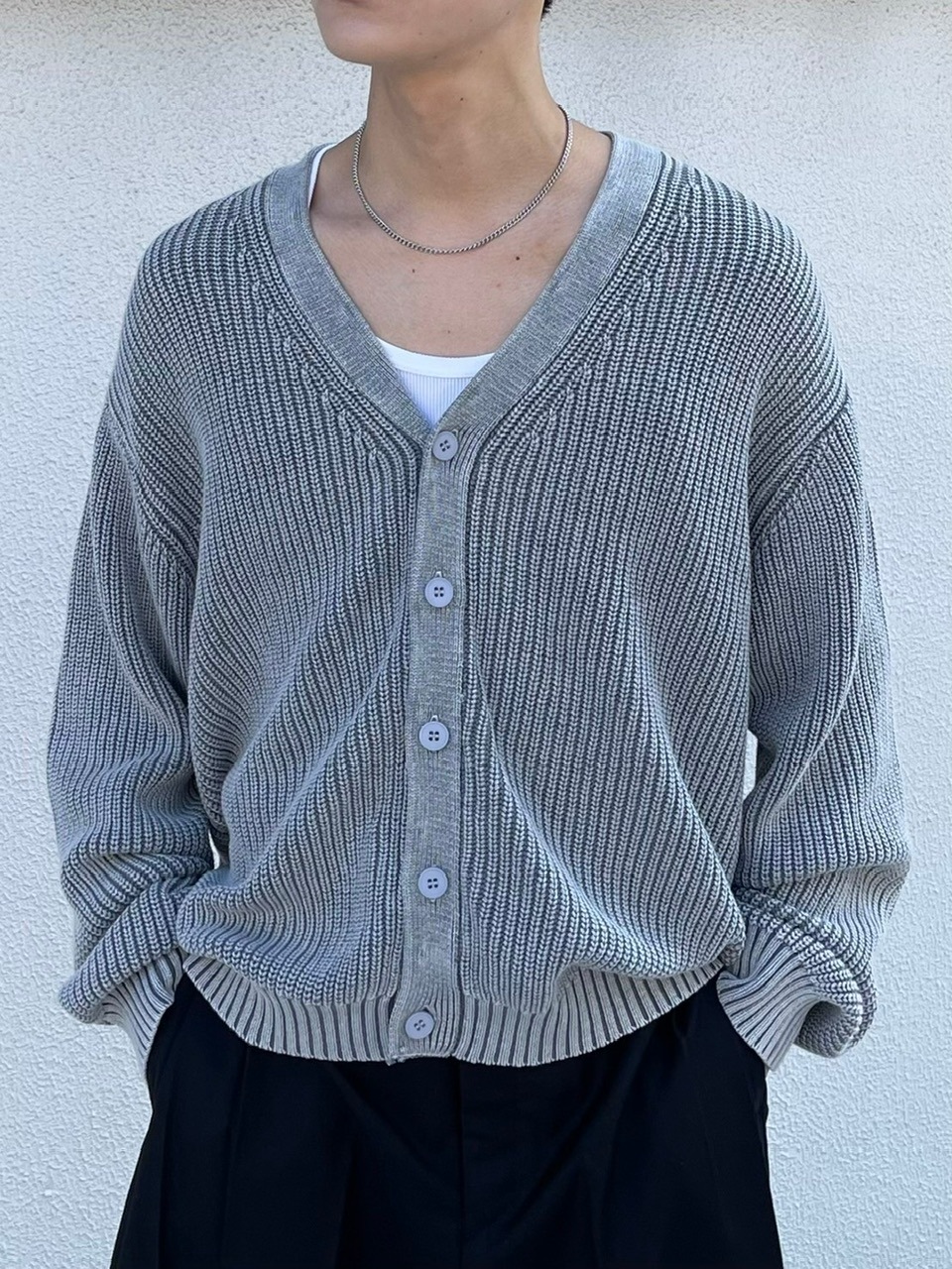 トップス Chikashitsu +hairy knit cardigan Chikashitsu +】hairy knit cardigan