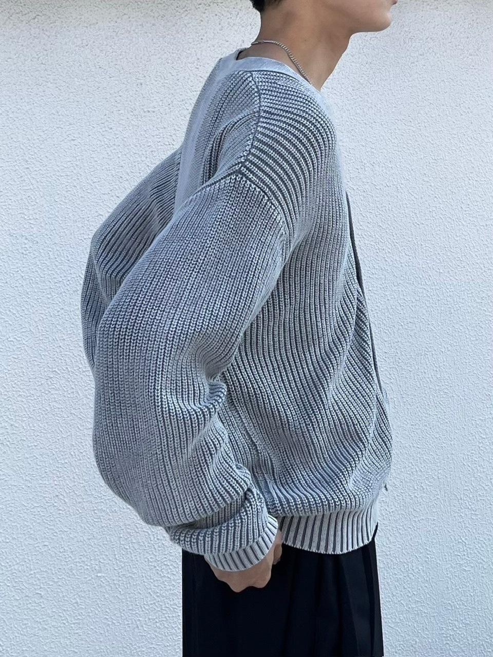 トップス Chikashitsu +hairy knit cardigan Chikashitsu +】hairy knit cardigan