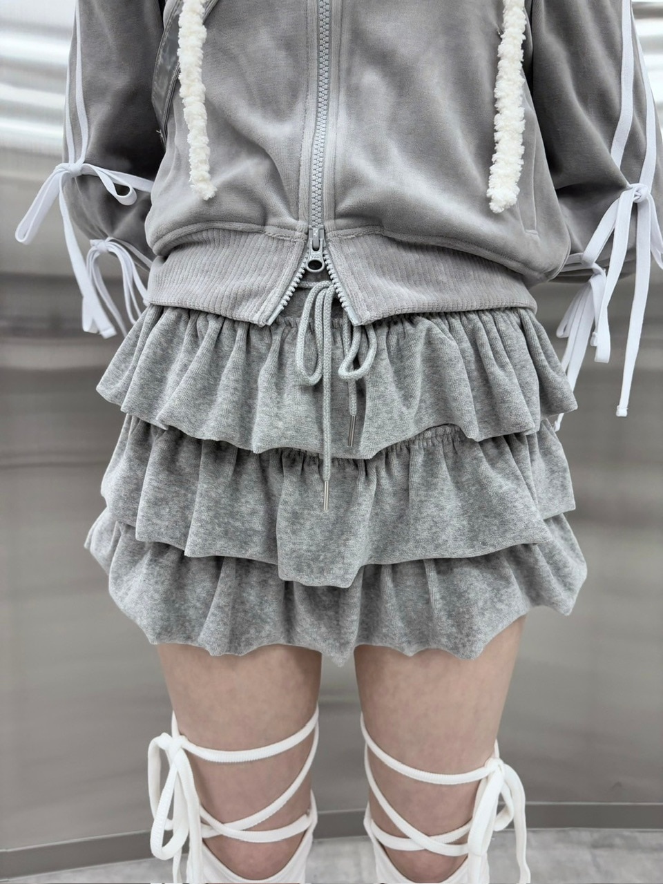 受注制【nmtc +】velours frill skirt (4color) | OUR BRAND,nmtc +