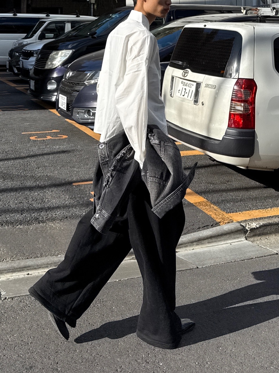 【Chikashitsu +】Loose fit cropped shirt 東京店WEB限定受注制【Chikashitsu +】Loose fit cropped shirt