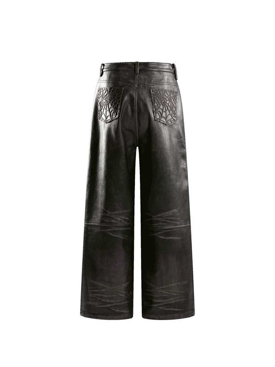 【The Boy Has No Patience】BLOOD MOON NIGHT SPIDER WEB LEATHER PANTS