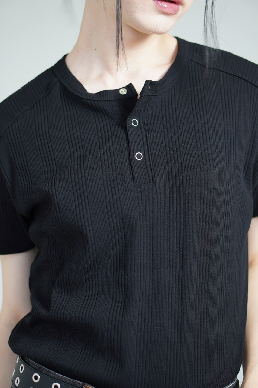 chiiです。 Chikashitsu +】henry neck half sleeve tee (3color