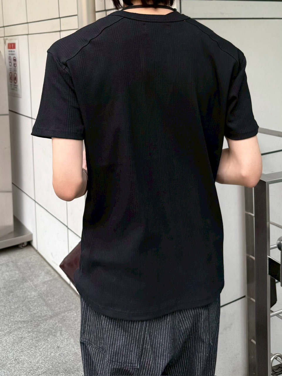 トップス archive Henry neck tee Chikashitsu +】henry neck half sleeve tee (3color
