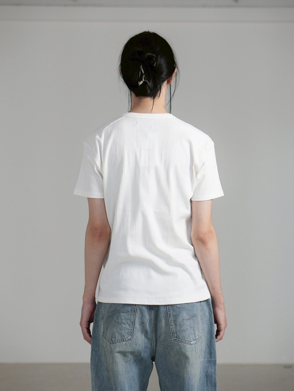 Chikashitsu +】henry neck half sleeve tee (3color