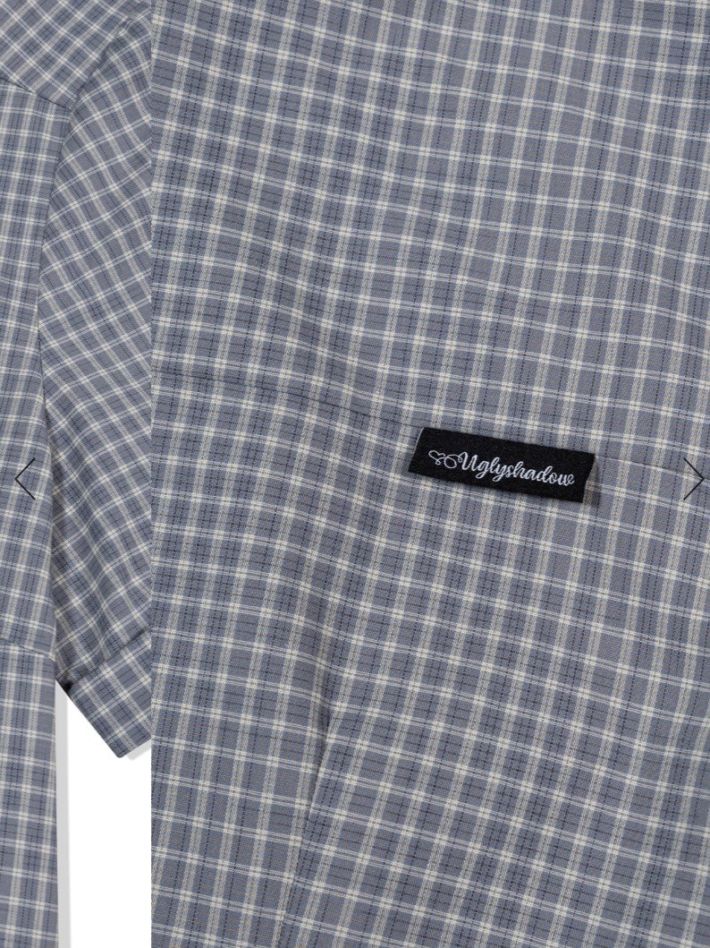 【Uglyshadow】CHECK RIBBON SHIRTS