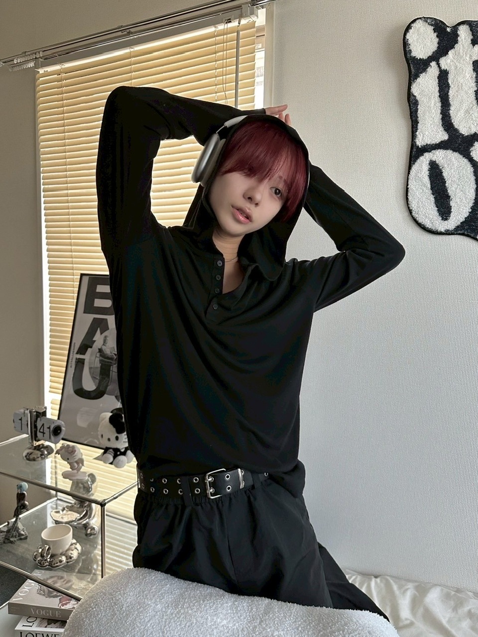 受注制【LUV CODE】hooded long sleeve tee (2color) | OUR BRAND,LUV