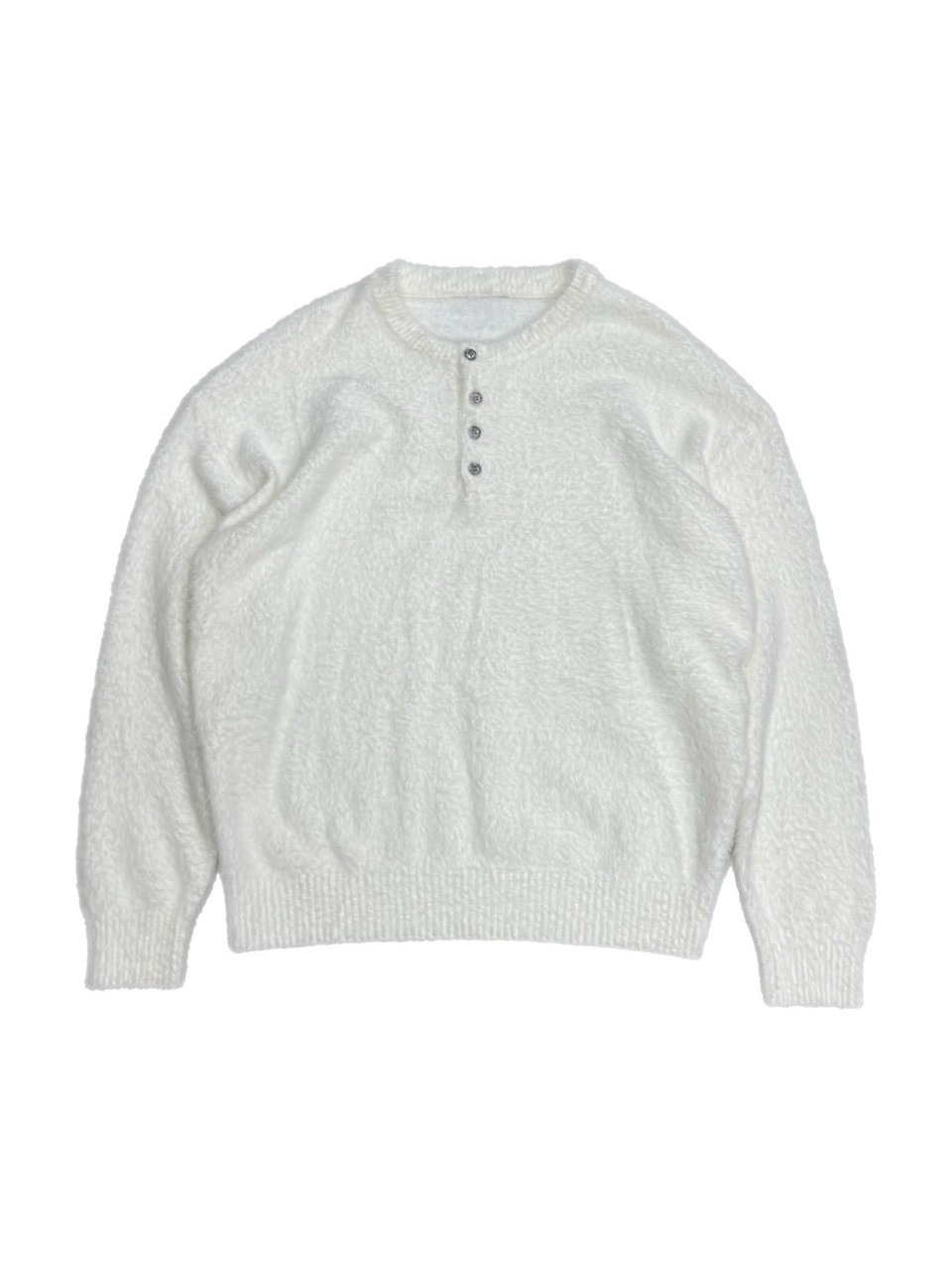 受注制【Chikashitsu +】henry neck hairy knit / 【チカシツプラス