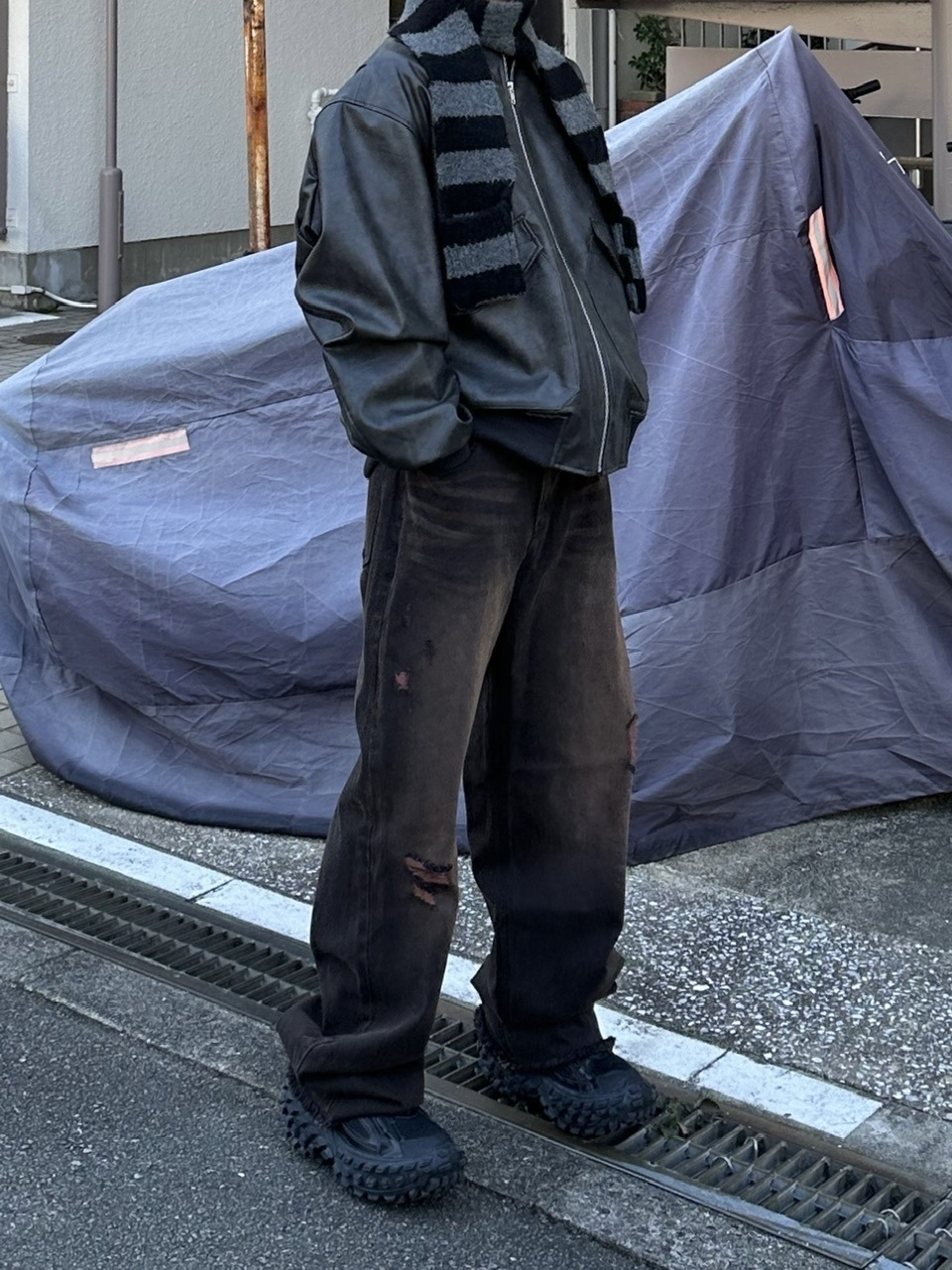 大阪店WEB限定受注制【Chikashitsu +】vintage like denim pants