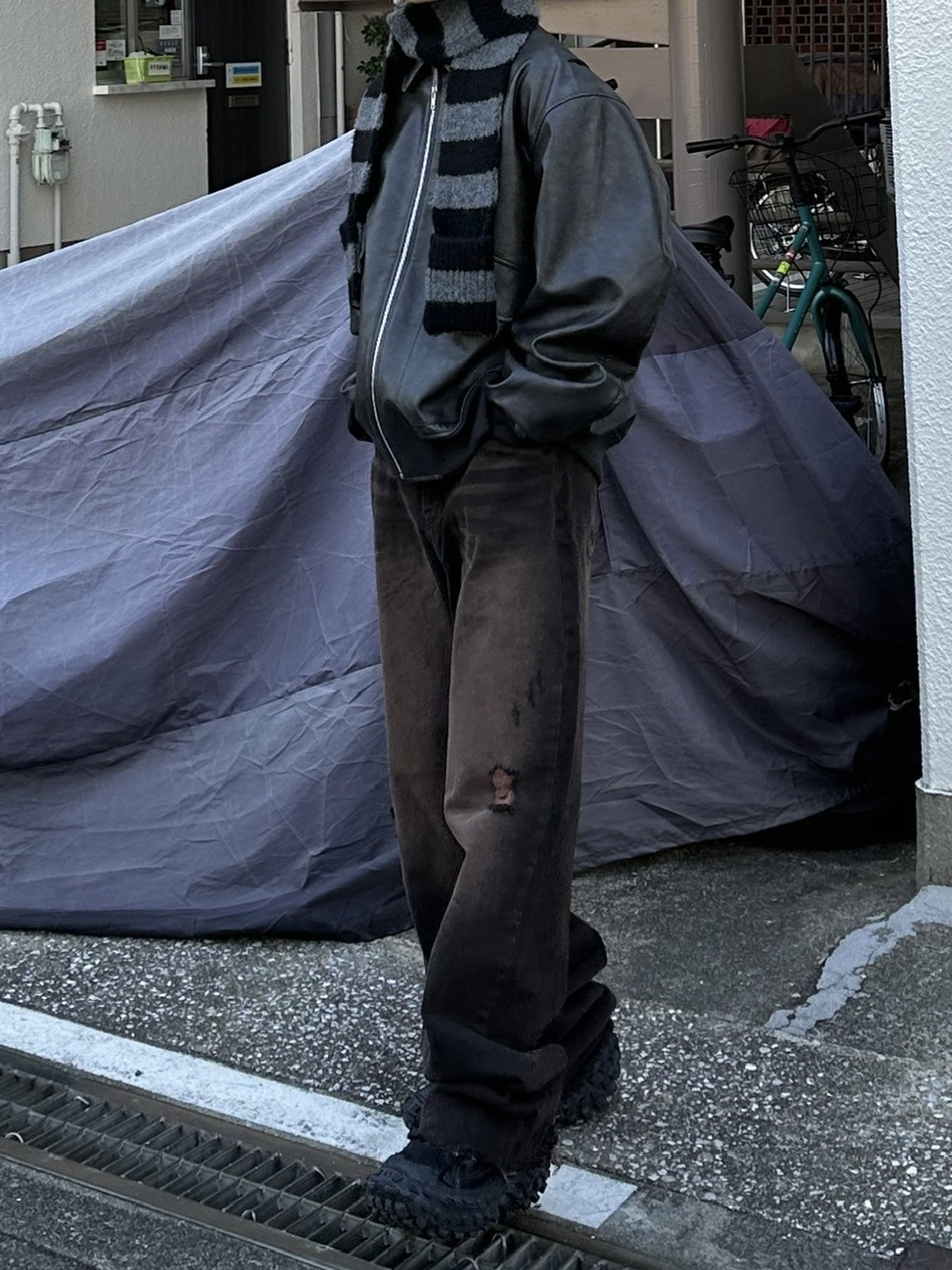 大阪店WEB限定受注制【Chikashitsu +】vintage like denim pants