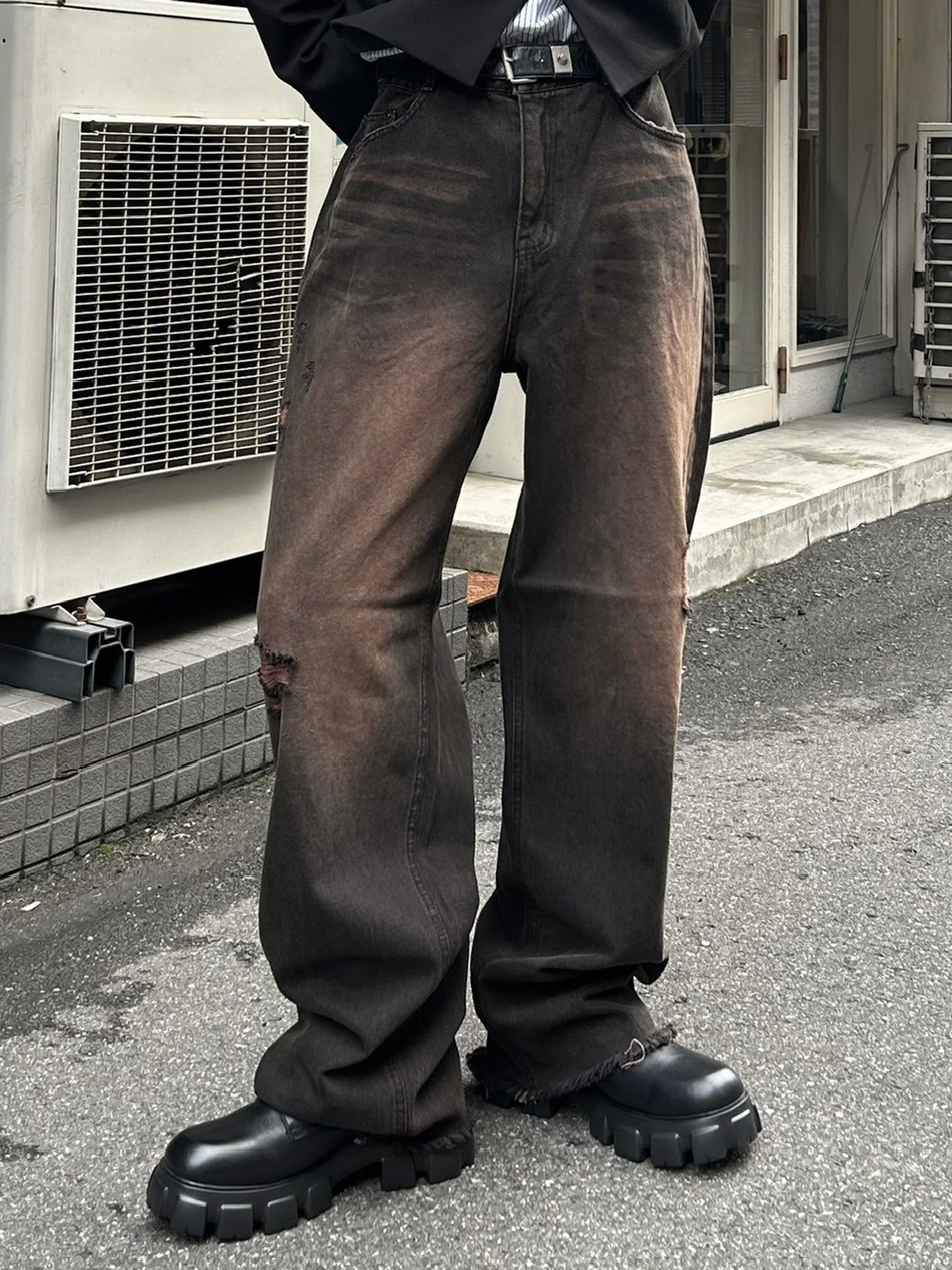 大阪店WEB限定受注制【Chikashitsu +】vintage like denim pants